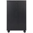 Scranton & Co 2-Section Mobile Storage Cabinet with 6 Wheels in Black