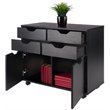 Scranton & Co 2-Section Mobile Storage Cabinet with 6 Wheels in Black