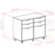 Scranton & Co 2-Section Mobile Storage Cabinet with 6 Wheels in Black