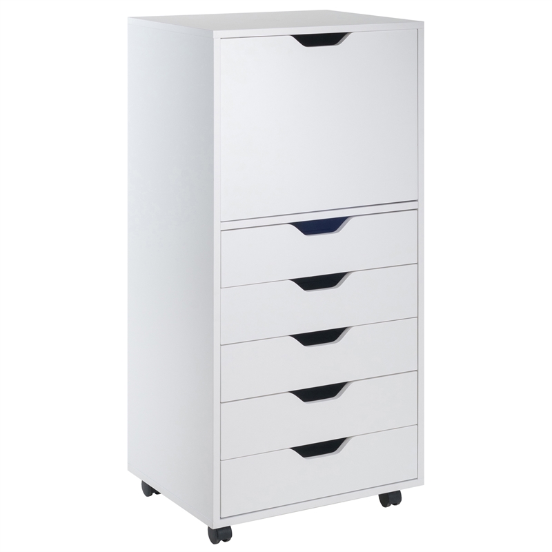 Scranton & Co 5-Drawer Tall Wood Storage Cabinet in White Finish