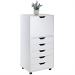 Scranton & Co 5-Drawer Tall Wood Storage Cabinet in White Finish