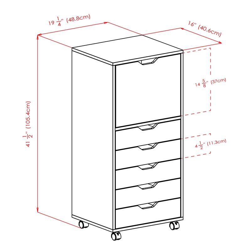 Scranton & Co 5-Drawer Tall Wood Storage Cabinet in White Finish