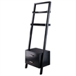 Scranton & Co Leaning Drawer Bookcase with 2 Shelves in Black Wood