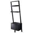 Scranton & Co Leaning Drawer Bookcase with 2 Shelves in Black Wood