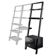 Scranton & Co Leaning Drawer Bookcase with 2 Shelves in Black Wood