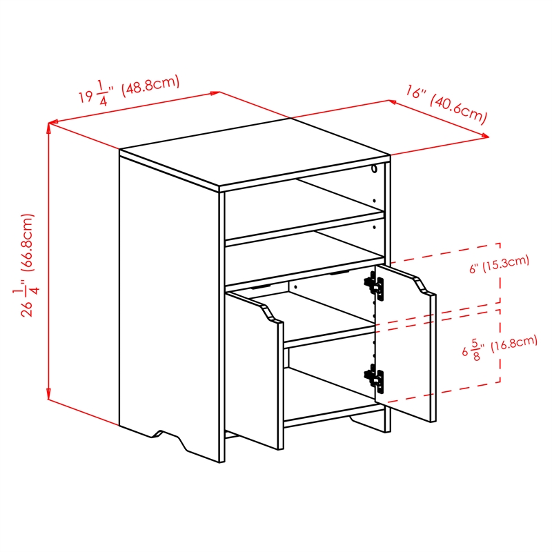 scranton & co charcoal open shelf storage cabinet with 4 adjustable shelves