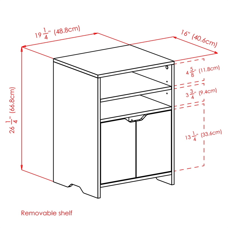 scranton & co charcoal open shelf storage cabinet with 4 adjustable shelves