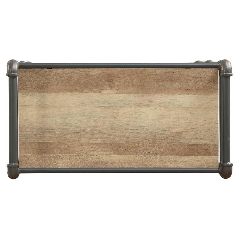 Scranton & Co 5-Tier Bookshelf in Antique Oak and Sandy Gray