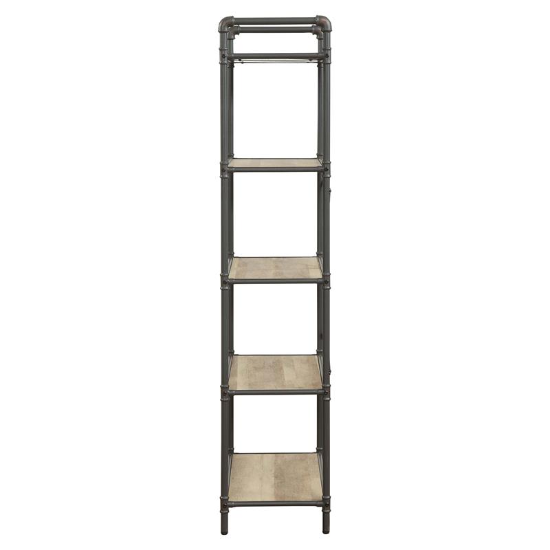 Scranton & Co 5-Tier Bookshelf in Antique Oak and Sandy Gray
