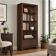 Scranton & Co Archives Glass Shelf Bookcase in Walnut Finish