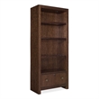 Scranton & Co Archives Glass Shelf Bookcase in Walnut Finish