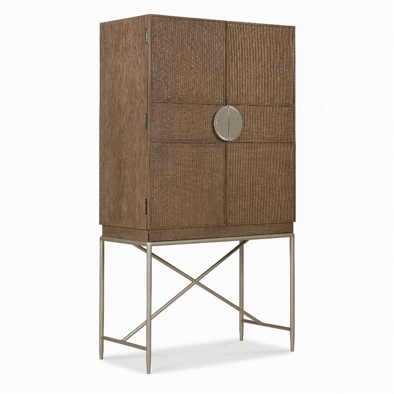 Scranton & Co Sonnet Secretary Desk Hub in Medium Brown Oak Veneers