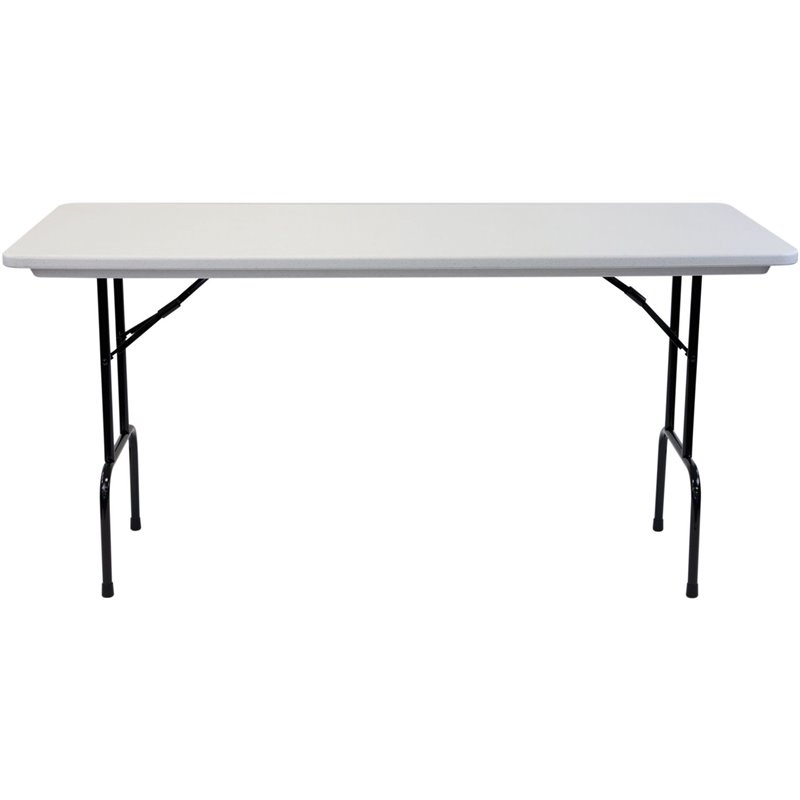 scranton & co blow-molded plastic counter folding table in gray granite