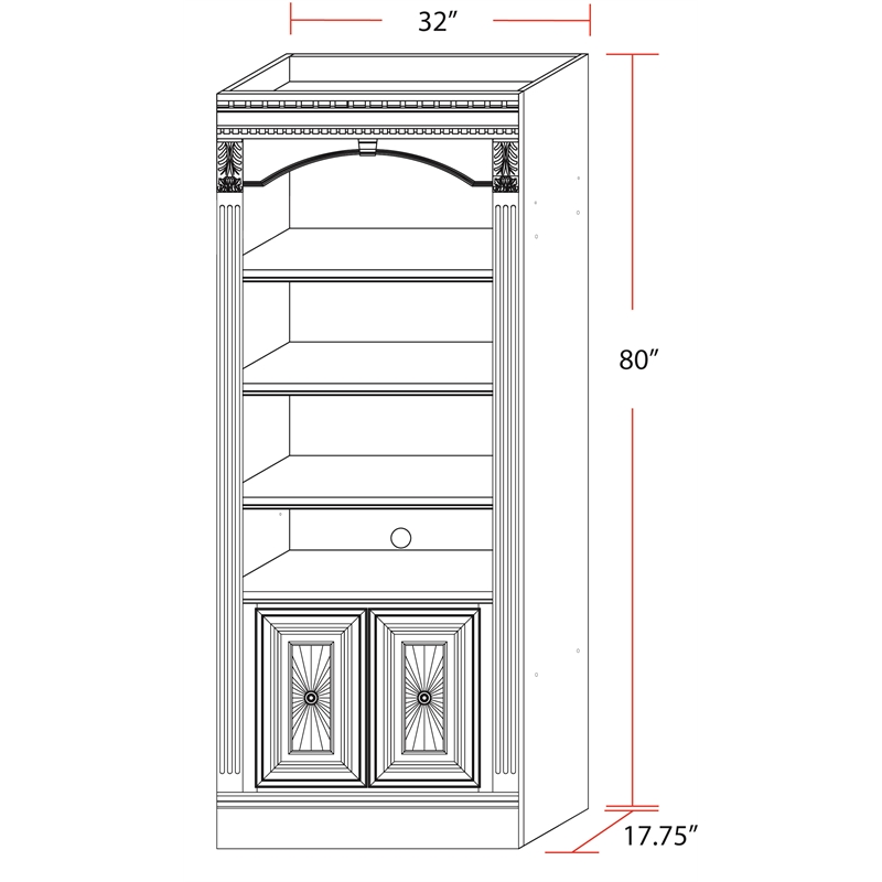 Scranton & Co Traditional Wood Open Top Bookcase Brown 32