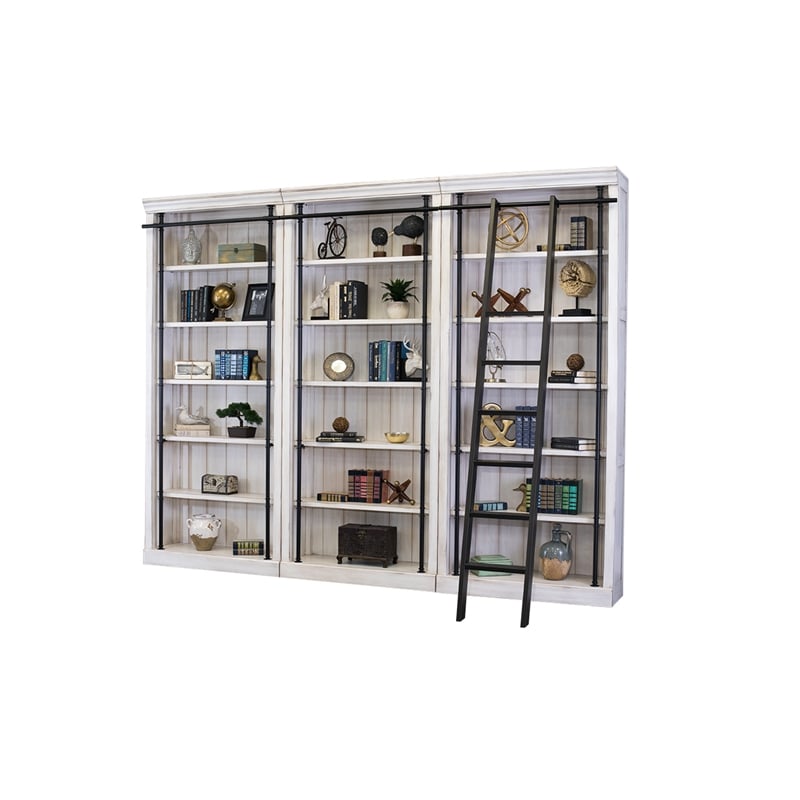 Scranton & Co 8' Tall Wood Bookcase Wall Ladder Storage White 120
