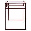 Scranton & Co Glass Writing Desk with Wooden Shelf in Red and Clear