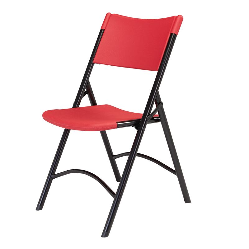 Scranton & Co Premium Resin-Plastic Folding Chairs in Red (Set of 4)