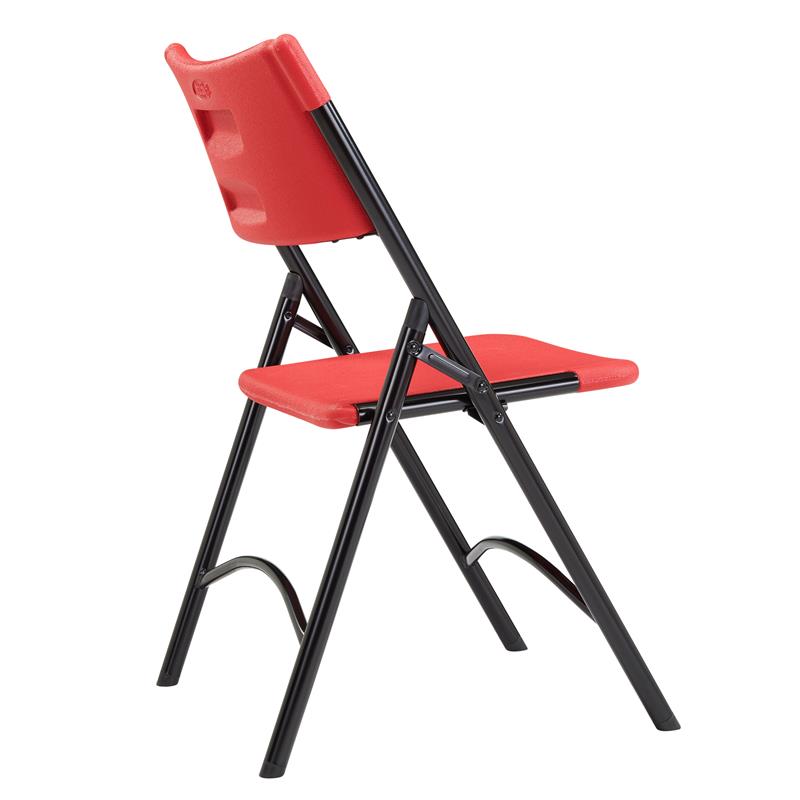 Scranton & Co Premium Resin-Plastic Folding Chairs in Red (Set of 4)