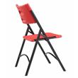 Scranton & Co Premium Resin-Plastic Folding Chairs in Red (Set of 4)