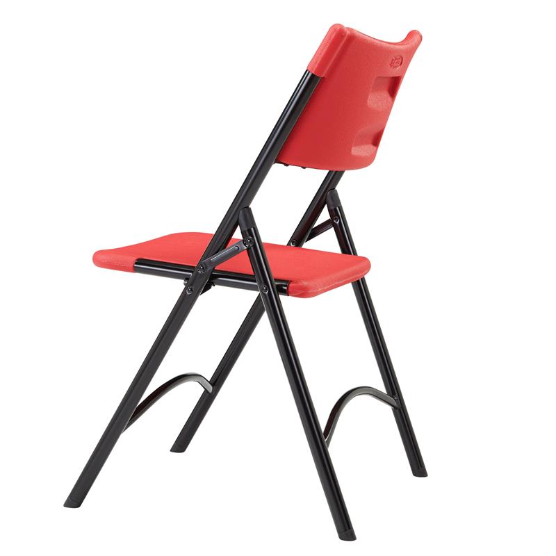 Scranton & Co Premium Resin-Plastic Folding Chairs in Red (Set of 4)