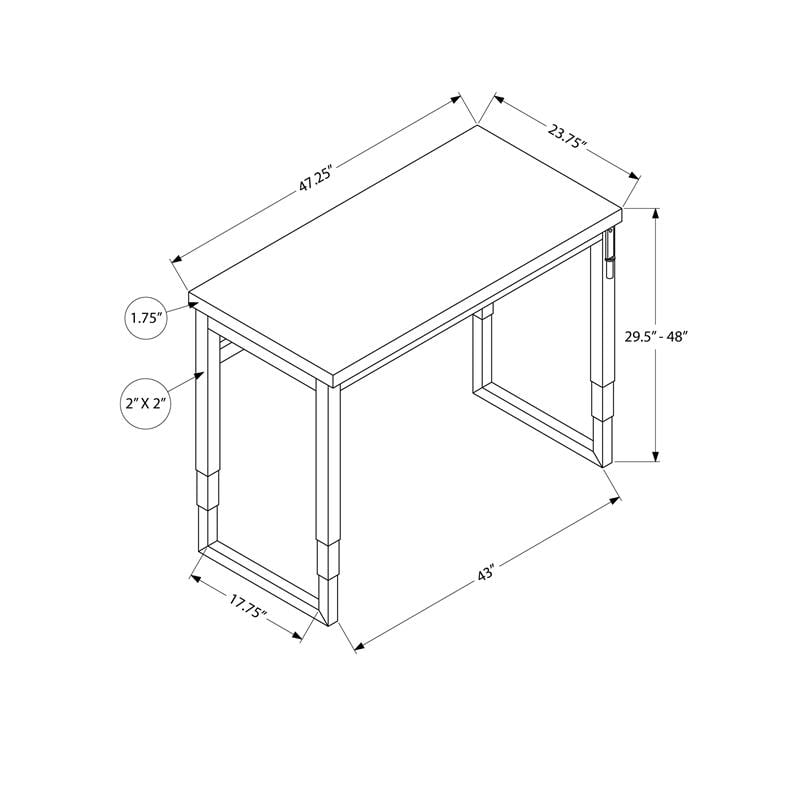 Scranton & Co Standing Adjustable Computer Desk 48