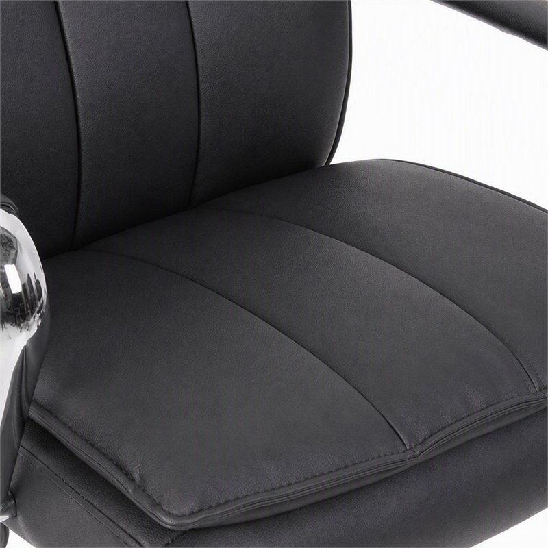 Scranton & Co Pillow-Top Task Chair with Chrome Arms and Base in Black
