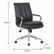 Scranton & Co Pillow-Top Task Chair with Chrome Arms and Base in Black