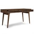 Scranton & Co Solid Wood Desk with Drawers in Rustic Natural Aged Brown