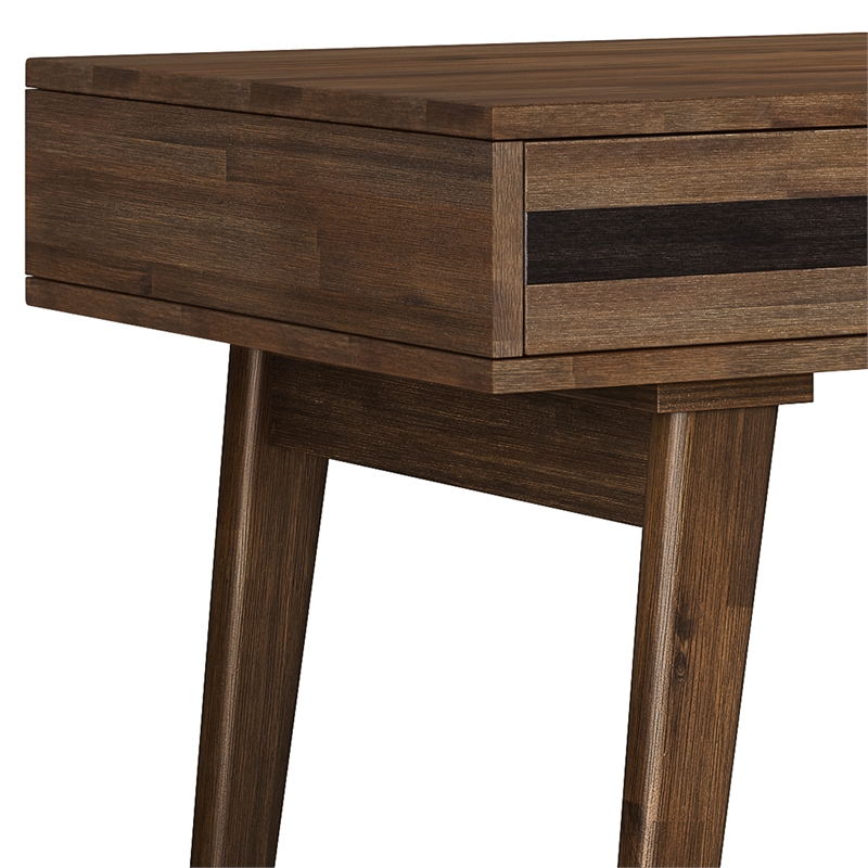 Scranton & Co Solid Wood Desk with Drawers in Rustic Natural Aged Brown