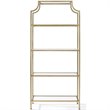Scranton & Co 4 Shelf Etagere Bookcase in Antique Gold Metal Glass