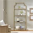 Scranton & Co 4 Shelf Etagere Bookcase in Antique Gold Metal Glass