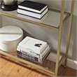 Scranton & Co 4 Shelf Etagere Bookcase in Antique Gold Metal Glass
