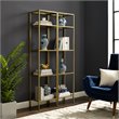 Scranton & Co Metal/Glass Etagere Bookcase Set in Soft Gold