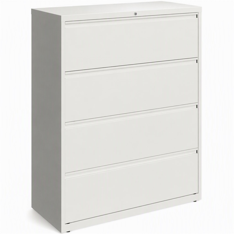 Scranton & Co 42-in 4 Drawer Metal Lateral File Cabinet White