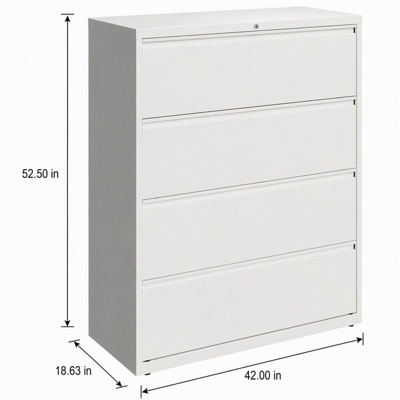 Scranton & Co 42-in 4 Drawer Metal Lateral File Cabinet White
