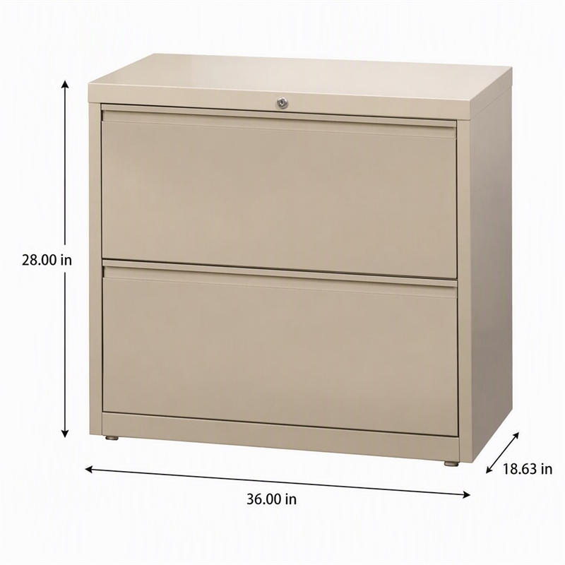 Scranton & Co 2-Drawer Metal Lateral File Cabinet in Putty 36