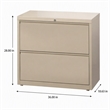 Scranton & Co 2-Drawer Metal Lateral File Cabinet in Putty 36