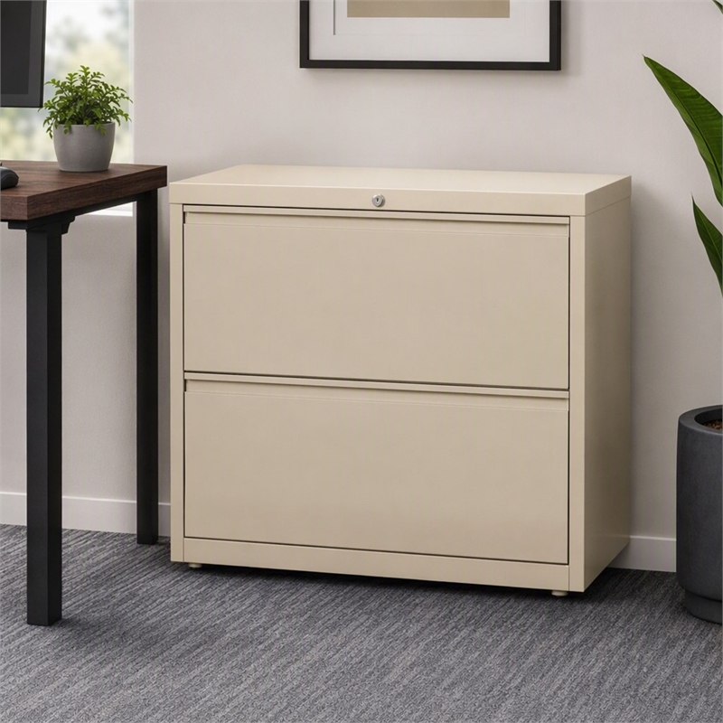 Scranton & Co 2-Drawer Metal Lateral File Cabinet in Putty 36