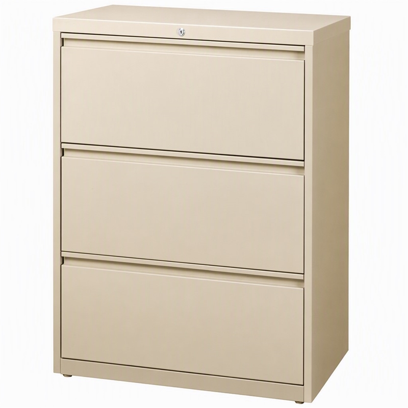 Scranton & Co 3-Drawer Metal Lateral File Cabinet in Putty 36