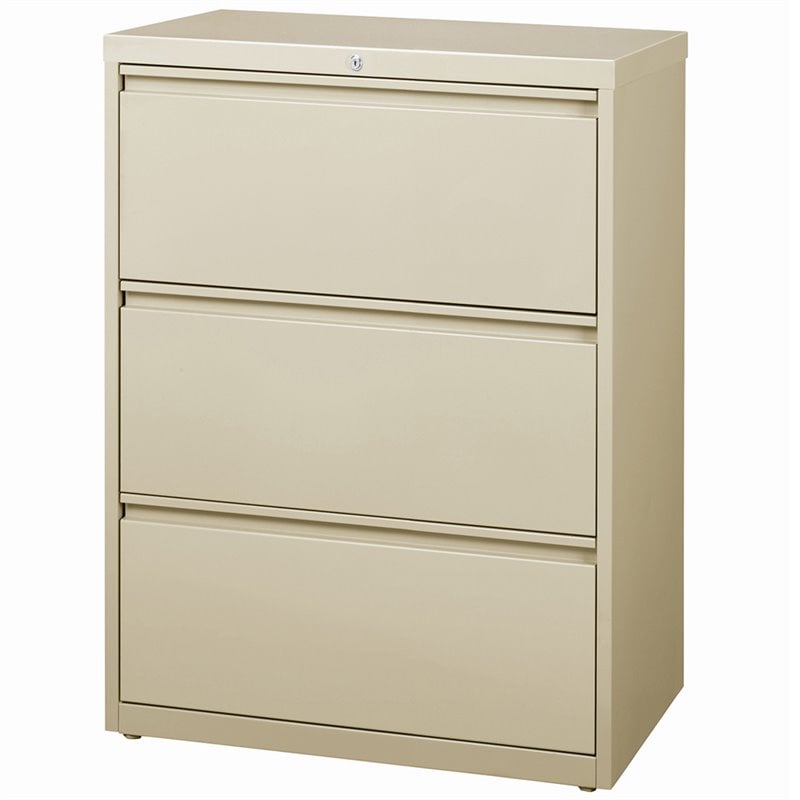 Scranton & Co 3-Drawer Metal Lateral File Cabinet in Putty 36