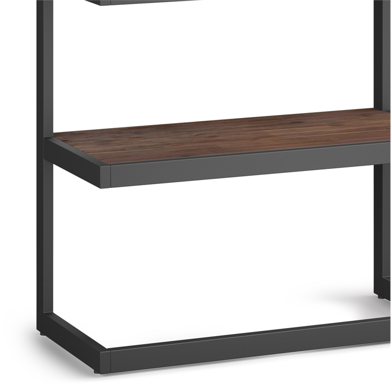 Scranton & Co Solid Acacia Wood Rectangle Bookcase Charcoal Brown 66X36 in