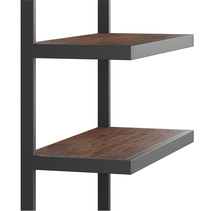 Scranton & Co Solid Acacia Wood Rectangle Bookcase Charcoal Brown 66X36 in