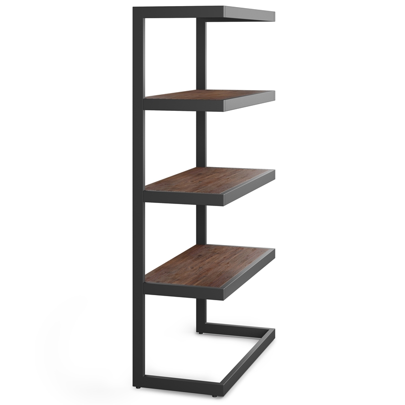 Scranton & Co Solid Acacia Wood Rectangle Bookcase Charcoal Brown 66X36 in