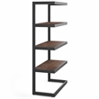 Scranton & Co Solid Acacia Wood Rectangle Bookcase Charcoal Brown 66X36 in