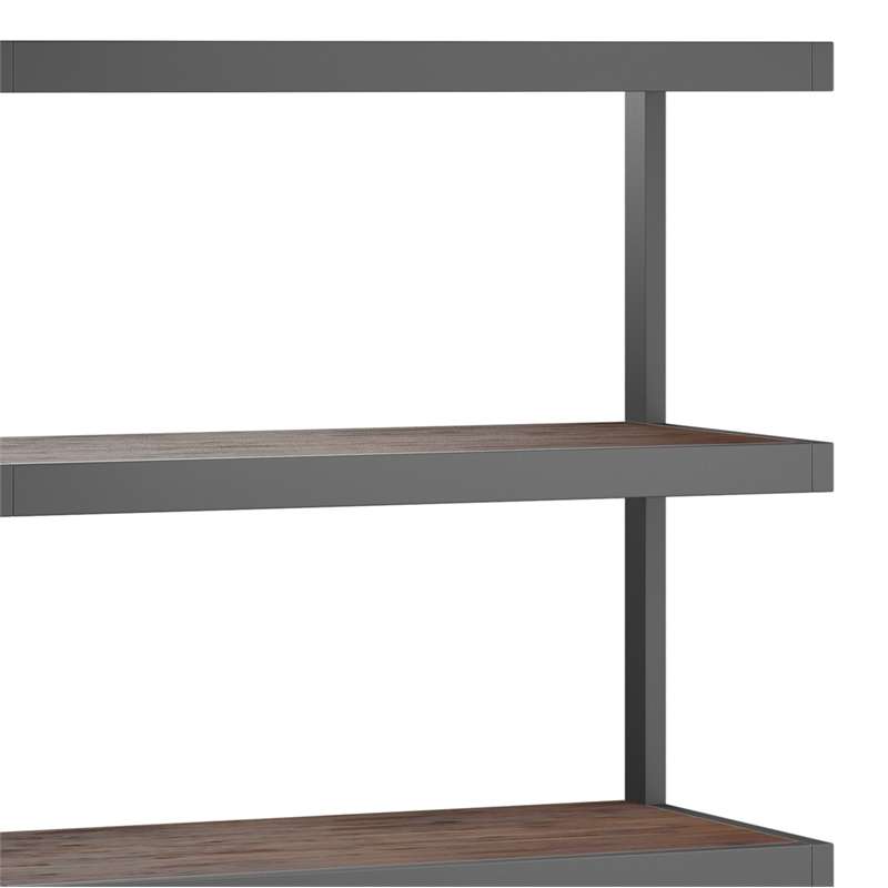 Scranton & Co Solid Acacia Wood Rectangle Bookcase Charcoal Brown 66X36 in