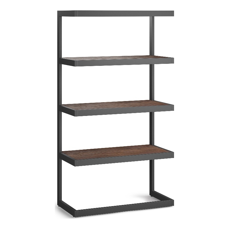 Scranton & Co Solid Acacia Wood Rectangle Bookcase Charcoal Brown 66X36 in