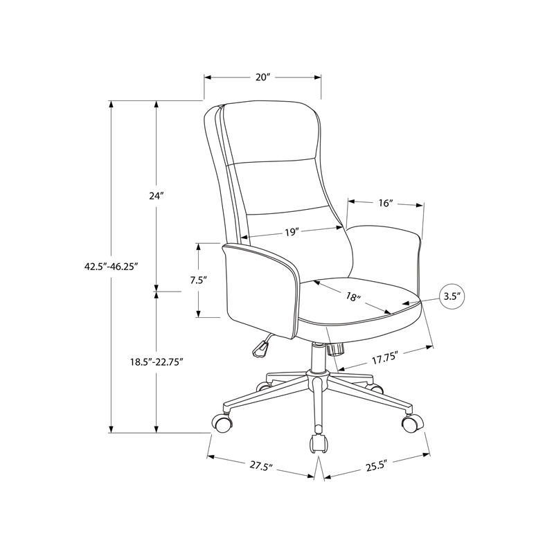 Scranton & Co Black Ergonomic Office Chair with Adjustability