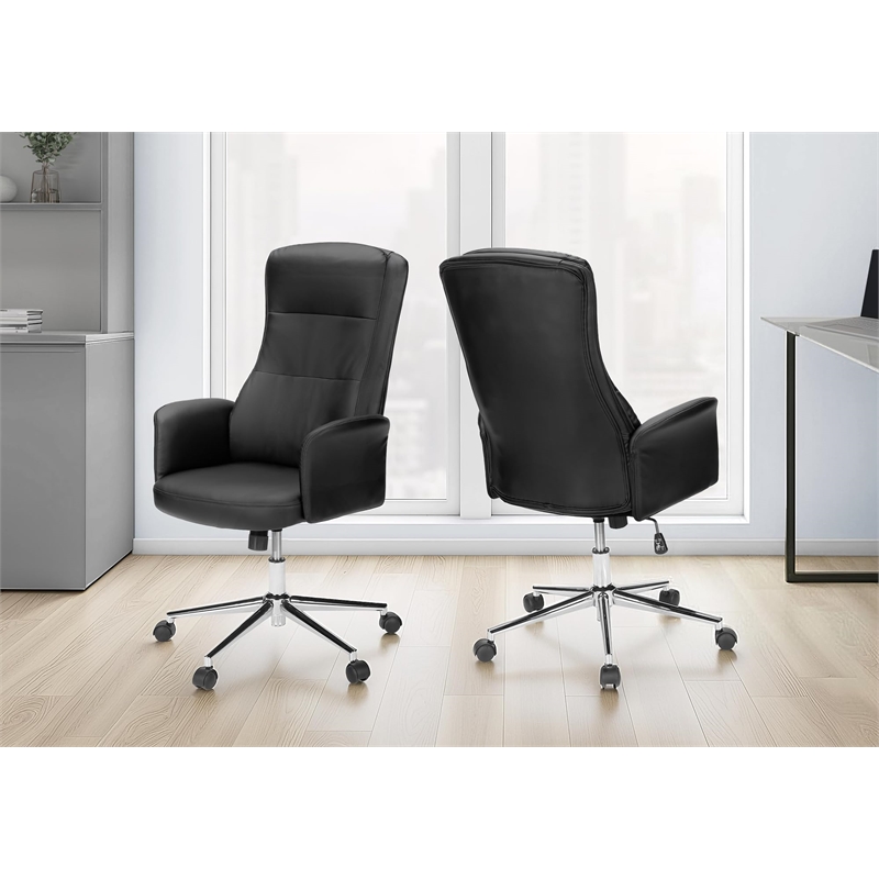Scranton & Co Black Ergonomic Office Chair with Adjustability