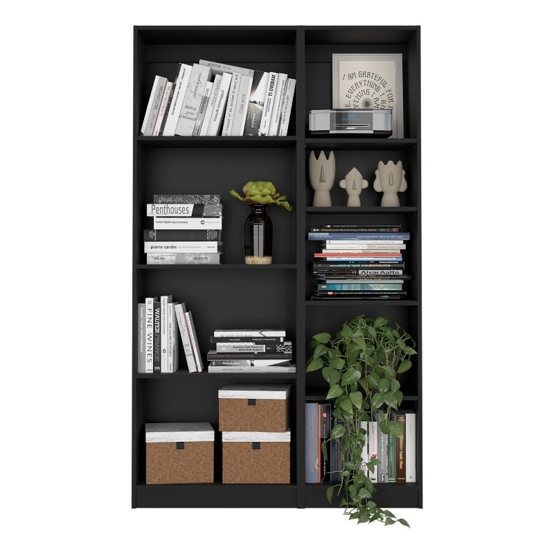 Scranton & Co Sutton 2 Piece Living Room Set in Black Engineered Wood