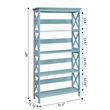 Scranton & Co Five-Tier Wood Bookcase in Sea Foam Blue Finish
